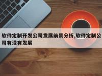 软件定制开发公司发展前景分析,软件定制公司有没有发展