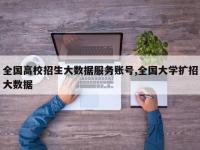 全国高校招生大数据服务账号,全国大学扩招大数据