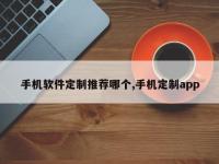 手机软件定制推荐哪个,手机定制app
