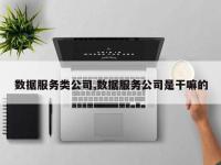 数据服务类公司,数据服务公司是干嘛的