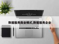 数据服务商业模式,数据服务企业