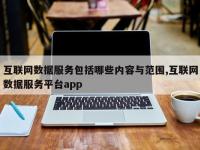 互联网数据服务包括哪些内容与范围,互联网数据服务平台app